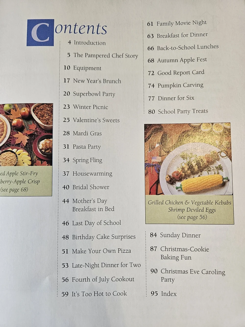 The Pampered Chef Recipe Book Lot, Season's Best; Light & Simple; Food Family